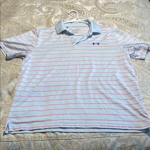 Under Armour Men's Blue Striped Polo Shirt